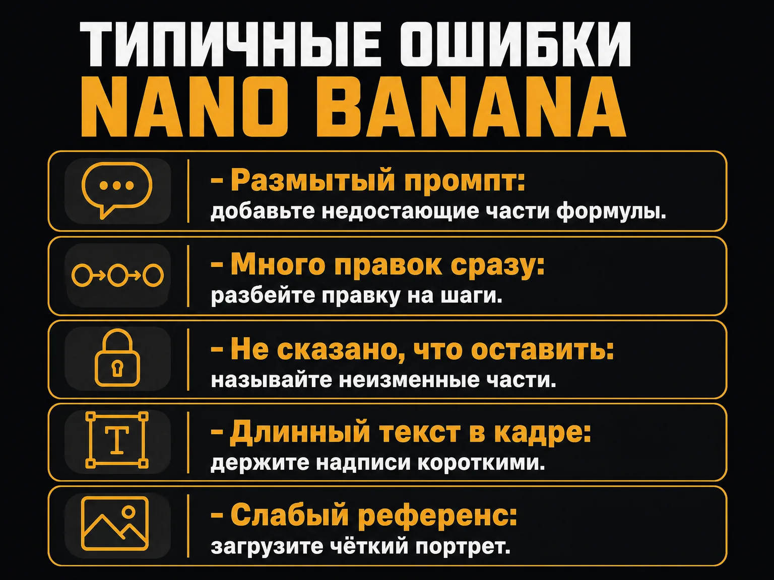 Пять типичных ошибок при работе с Nano Banana и способ исправить каждую