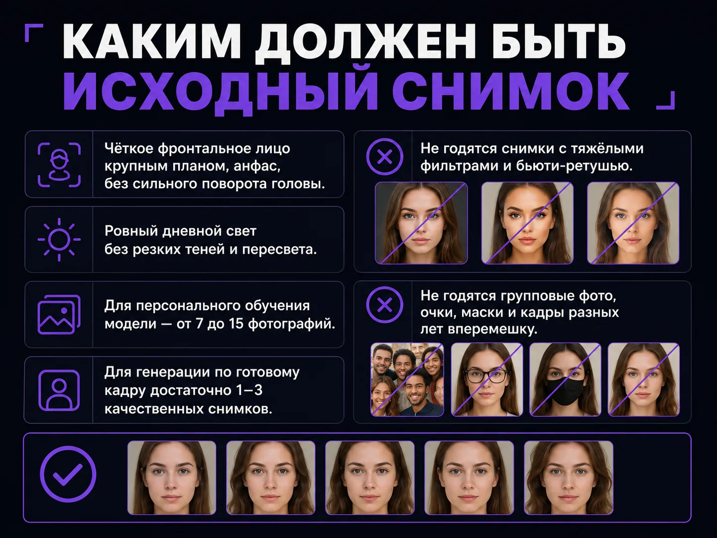 Требования к исходному фото для ИИ-фотосессии