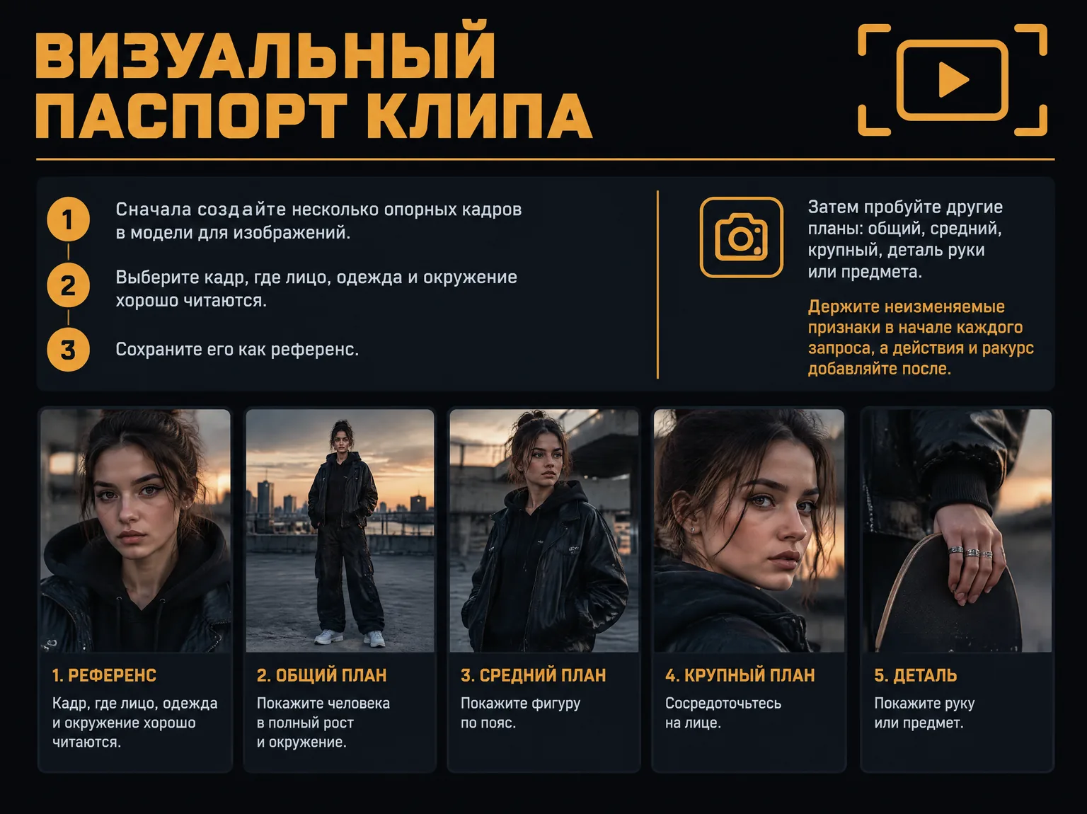 Пять шагов подготовки опорных кадров и единого образа героя для музыкального клипа
